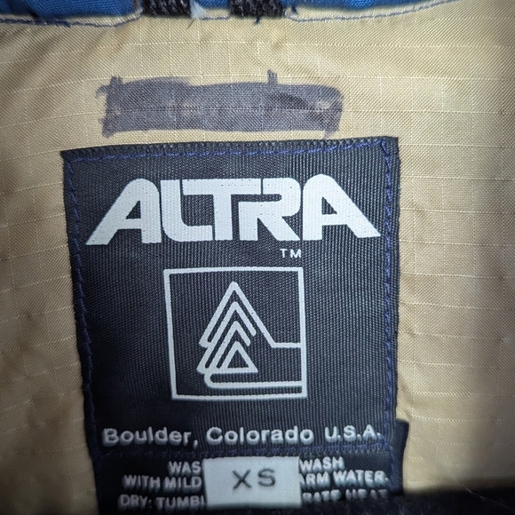 VTG Altra High Loft Prime Down Puffer Vest Size XS Blue Tan - Picture 4 of 9